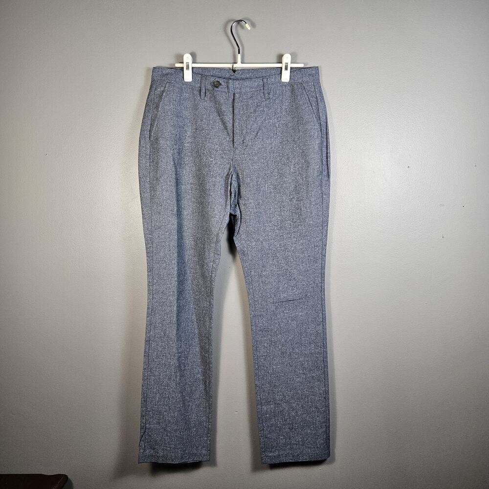 Crosby & Ross Textured Pants Linen/Cotton Blue MENS SIZE 34W 32L Business Casual